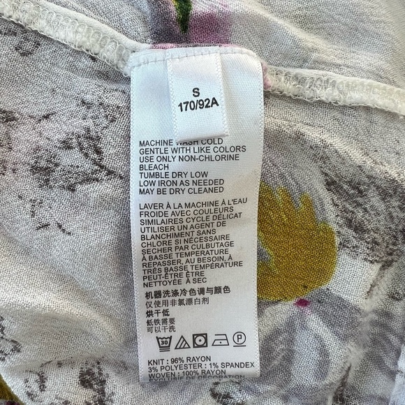 by Anthropologie White Floral Guaze Sleeveless Button-Down Tunic Top, S - Picture 7 of 7